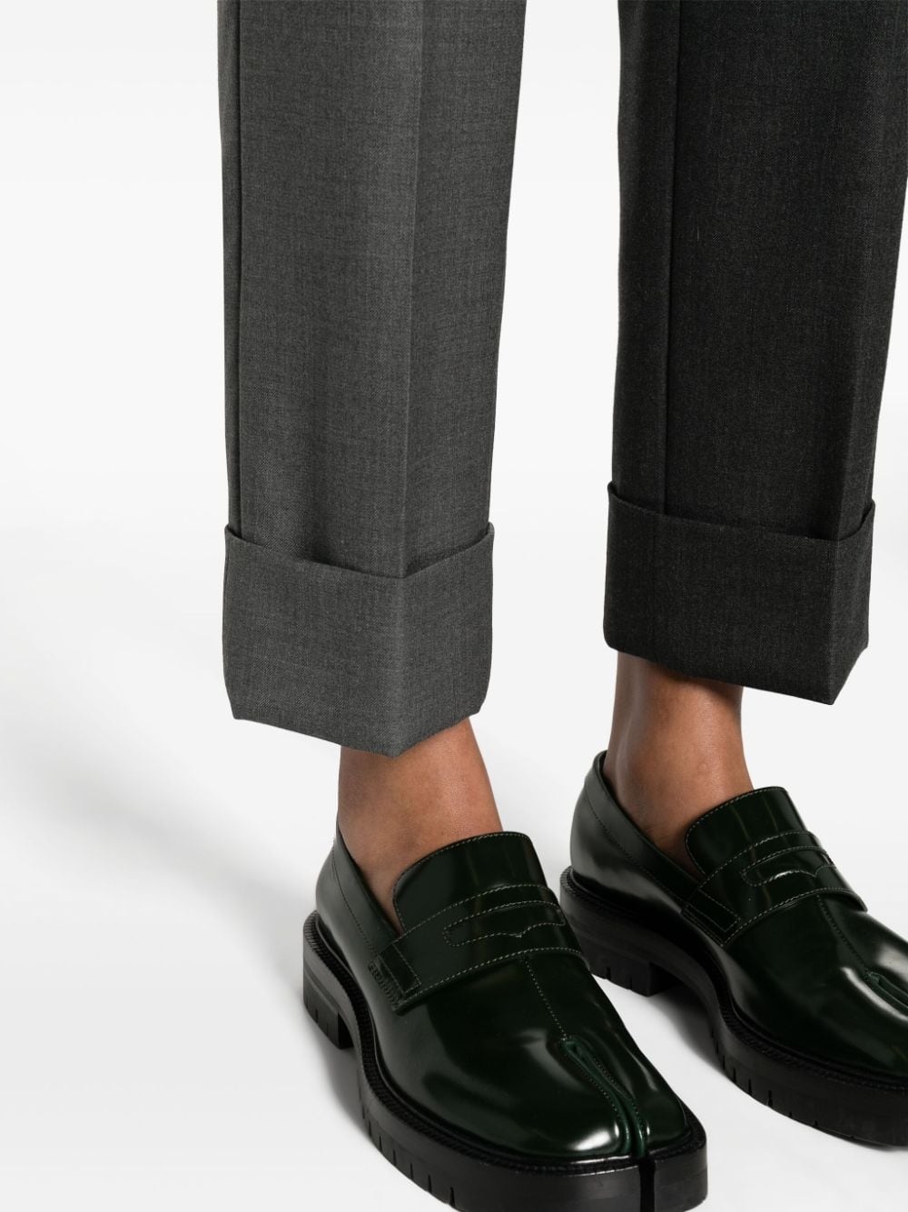 tapered-leg wool trousers - 5