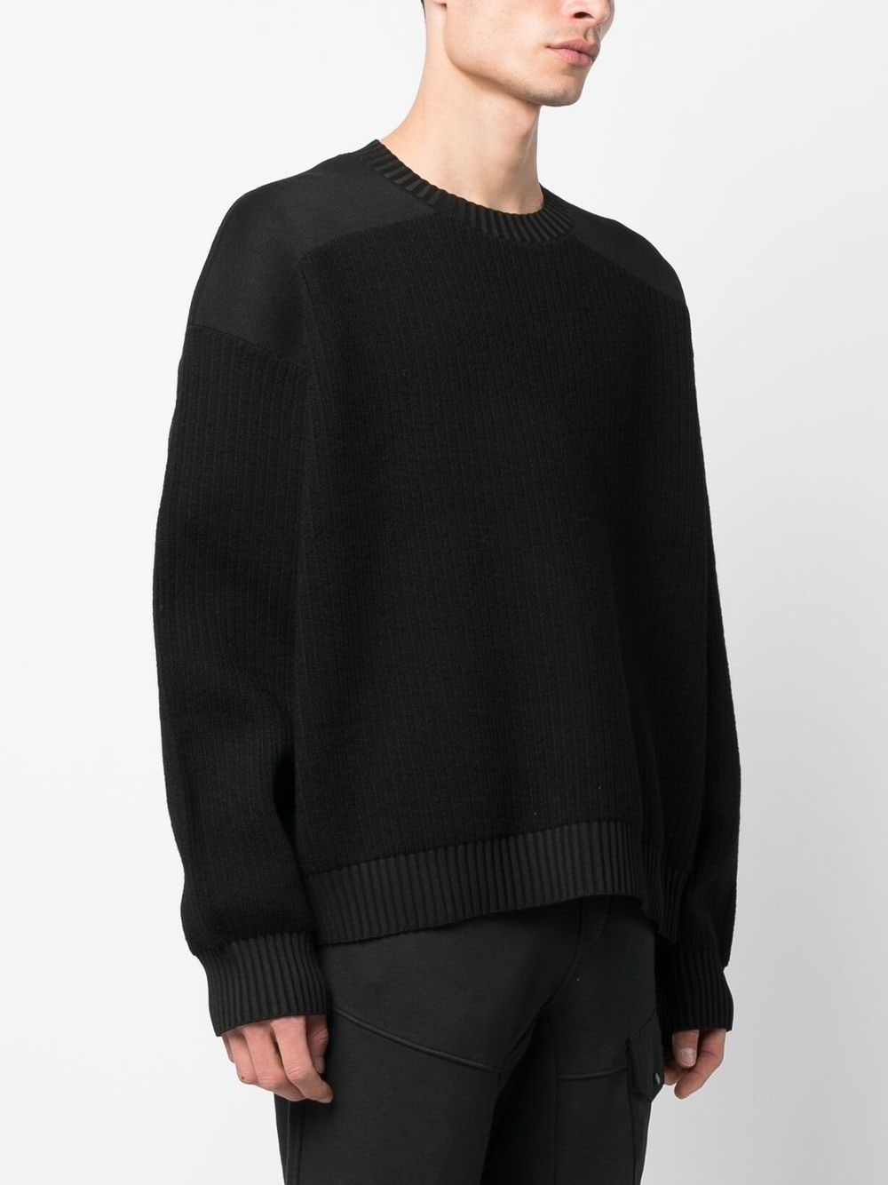 ribbed-knit panelled jumper - 3