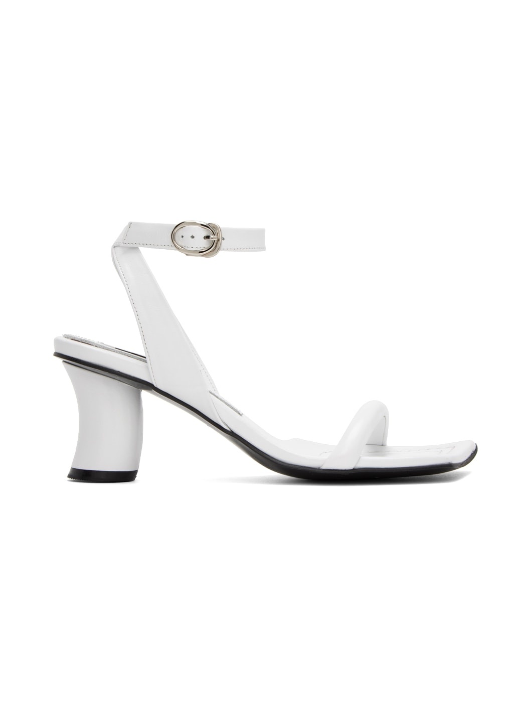 White Leather Heeled Sandals - 1