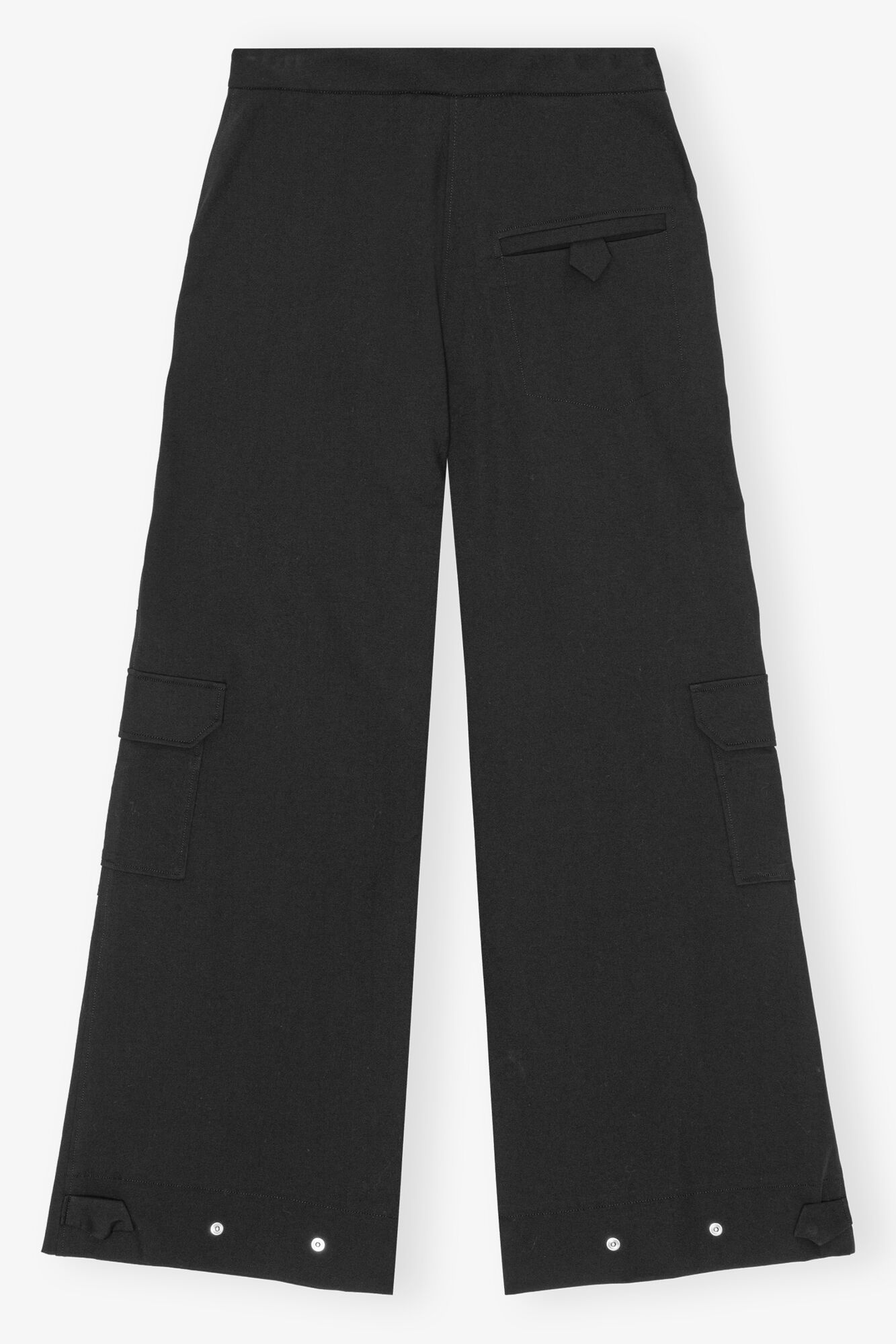 BLACK TWILL SUITING CARGO PANTS - 6