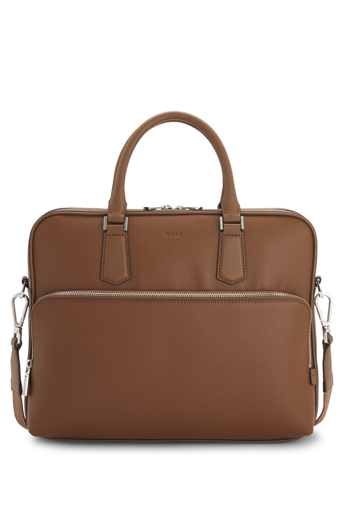 GRAINED ITALIAN-LEATHER DOCUMENT CASE WITH EMBOSSED LOGO - 2