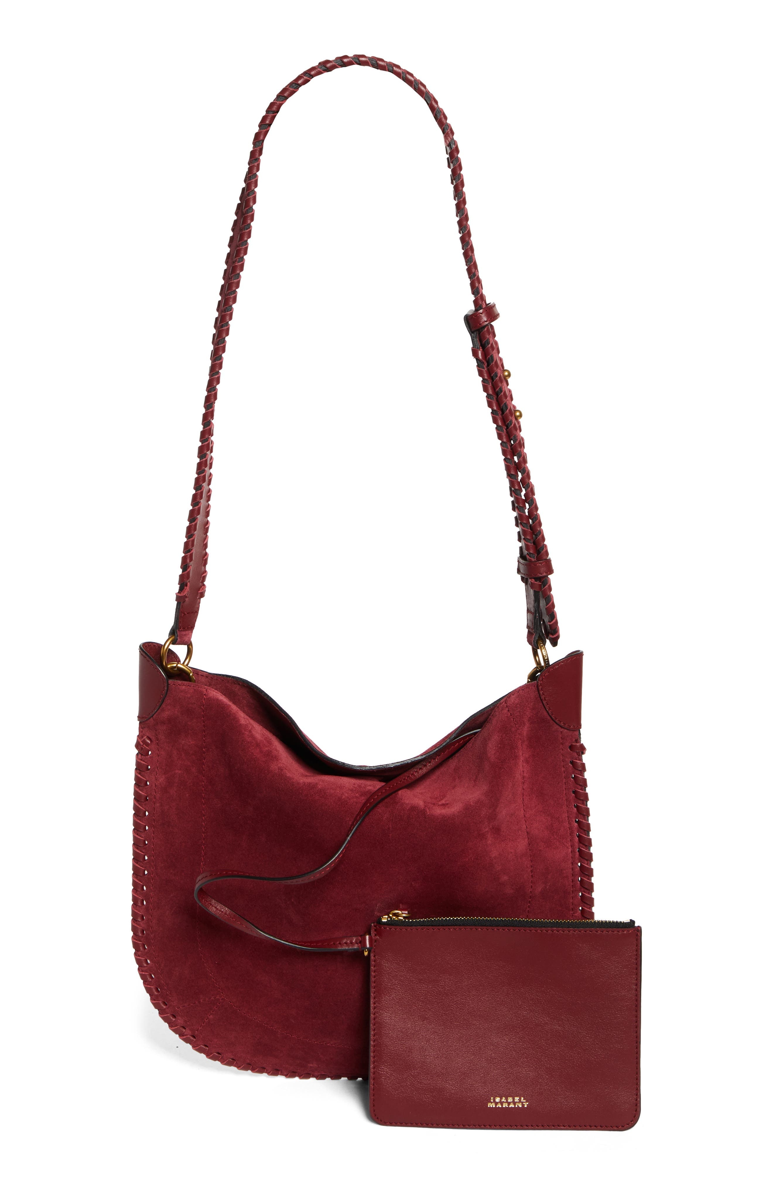 Isabel Marant Oskan XO Capsule Suede Shoulder Bag in Raspberry at Nordstrom - 3