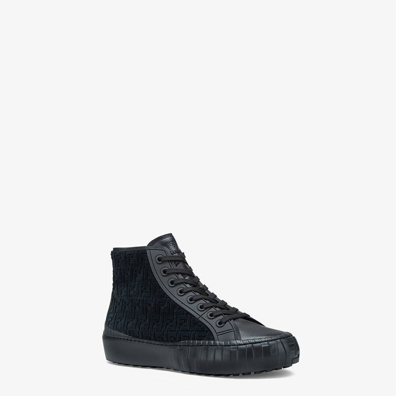 FENDI Black fabric high-tops outlook