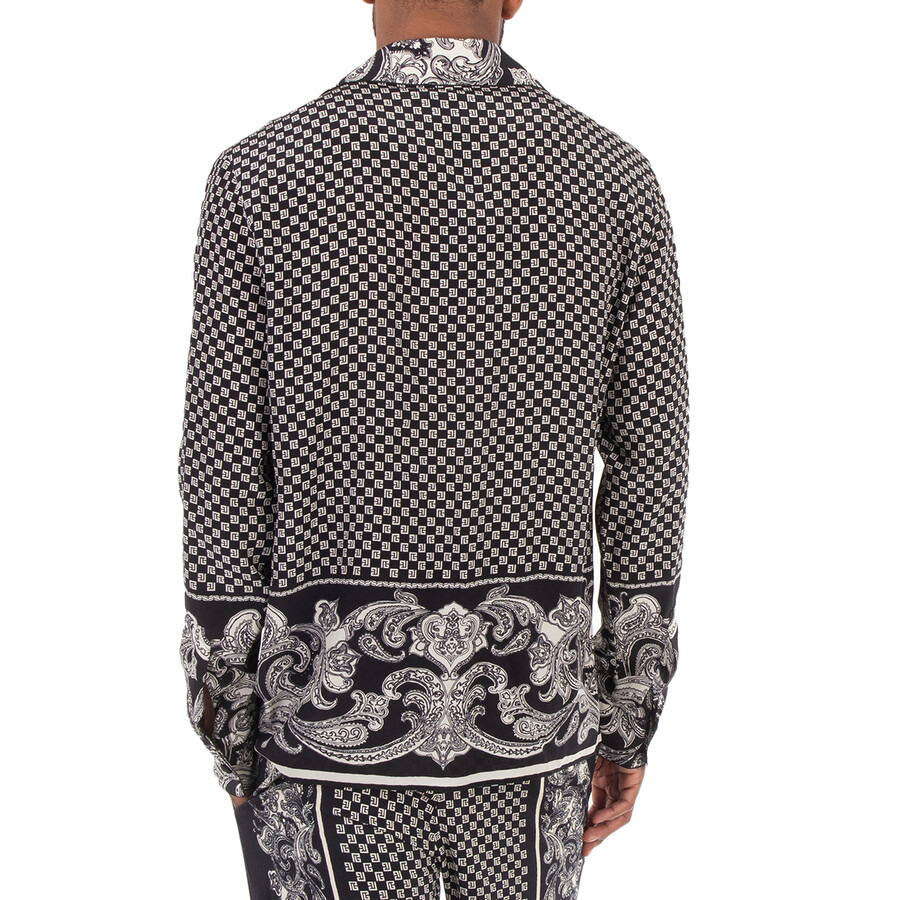 Balmain Monogram-Print Silk Shirt - 5