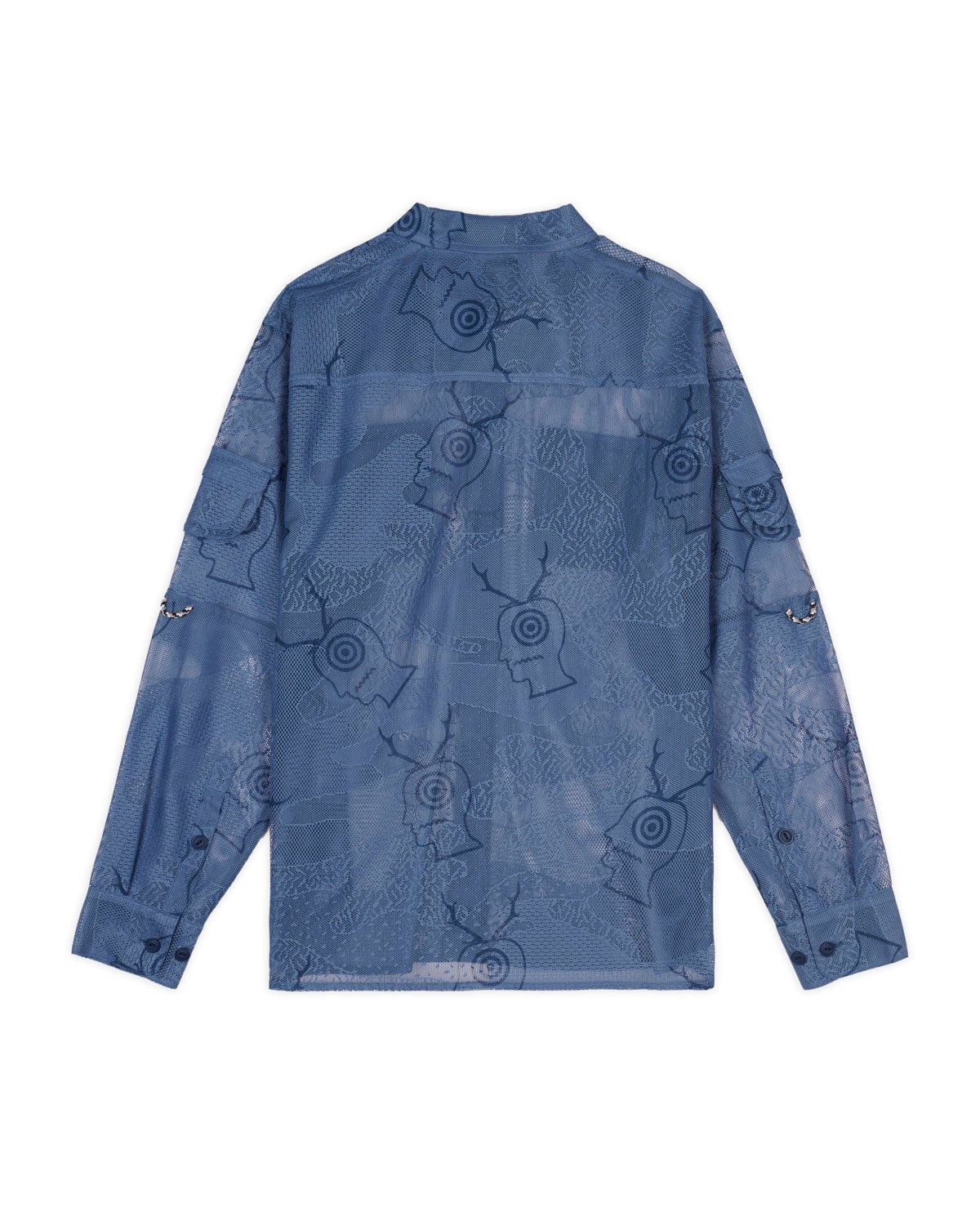 Brain Dead x South2 West8 Engineered Mesh Fishing Button Up Shirt - Slate - 2