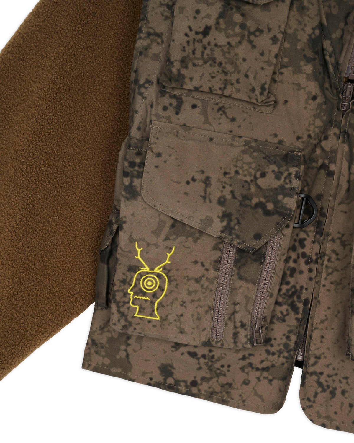 Brain Dead x South2 West8 Fleece Sleeve Tenkara Short Jacket - Grey - 6