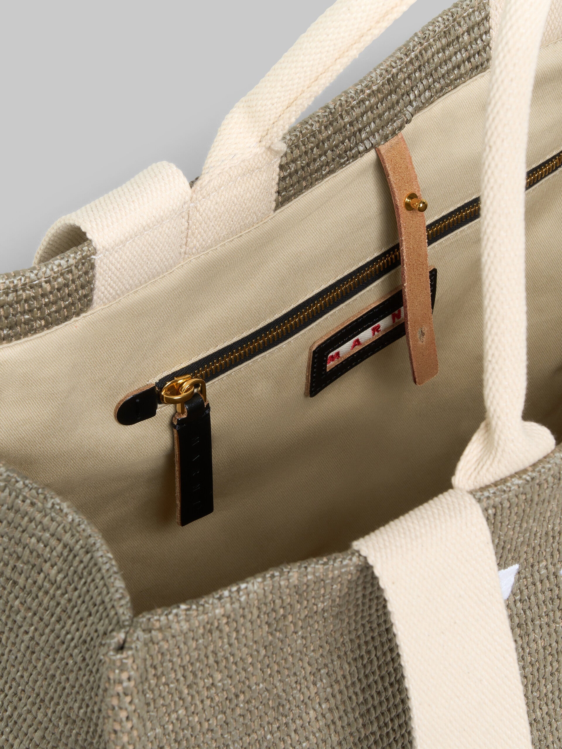 Green Raffia-Effect Large Tote Bag - 6