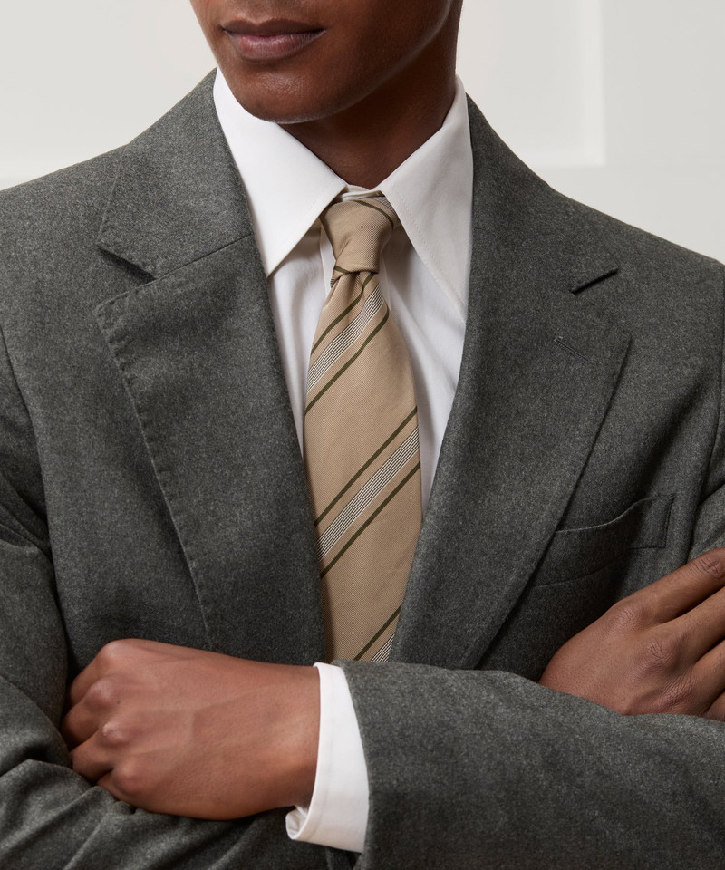 TODD SNYDER Italian Silk-Cotton Stripe Tie outlook