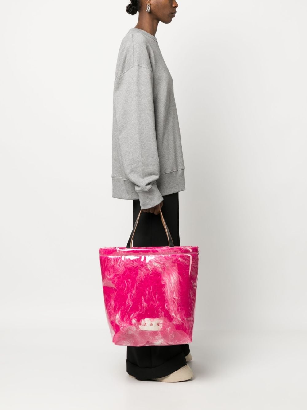 faux-fur logo-print tote bag - 2