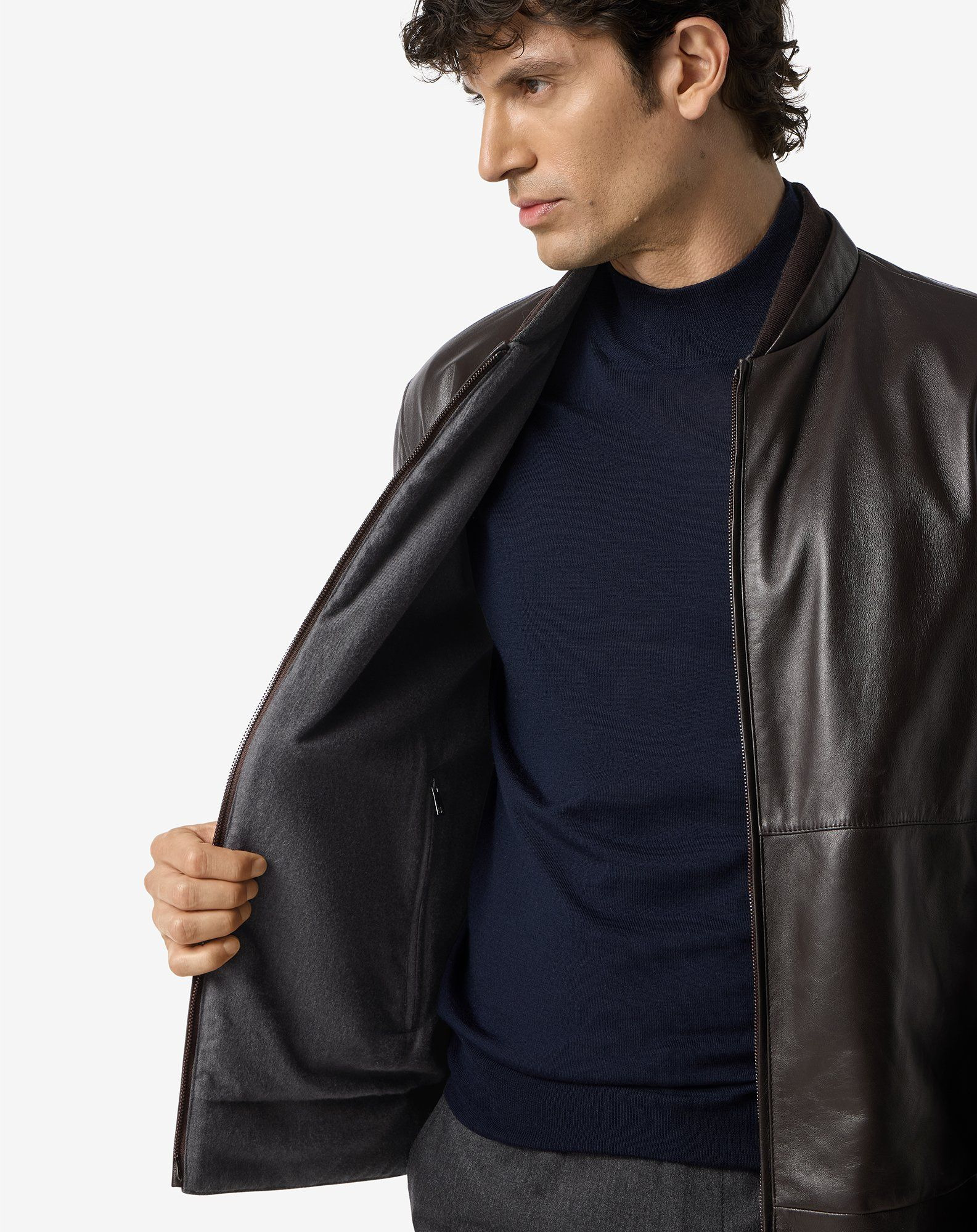 Brown reversible nappa leather gilet - 5