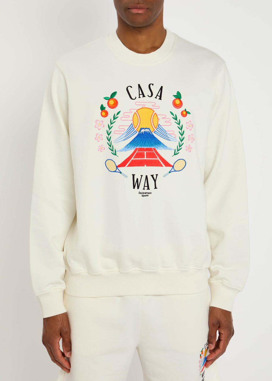 Casablanca Casaway Mountain Embroidered Cotton Sweatshirt - 2