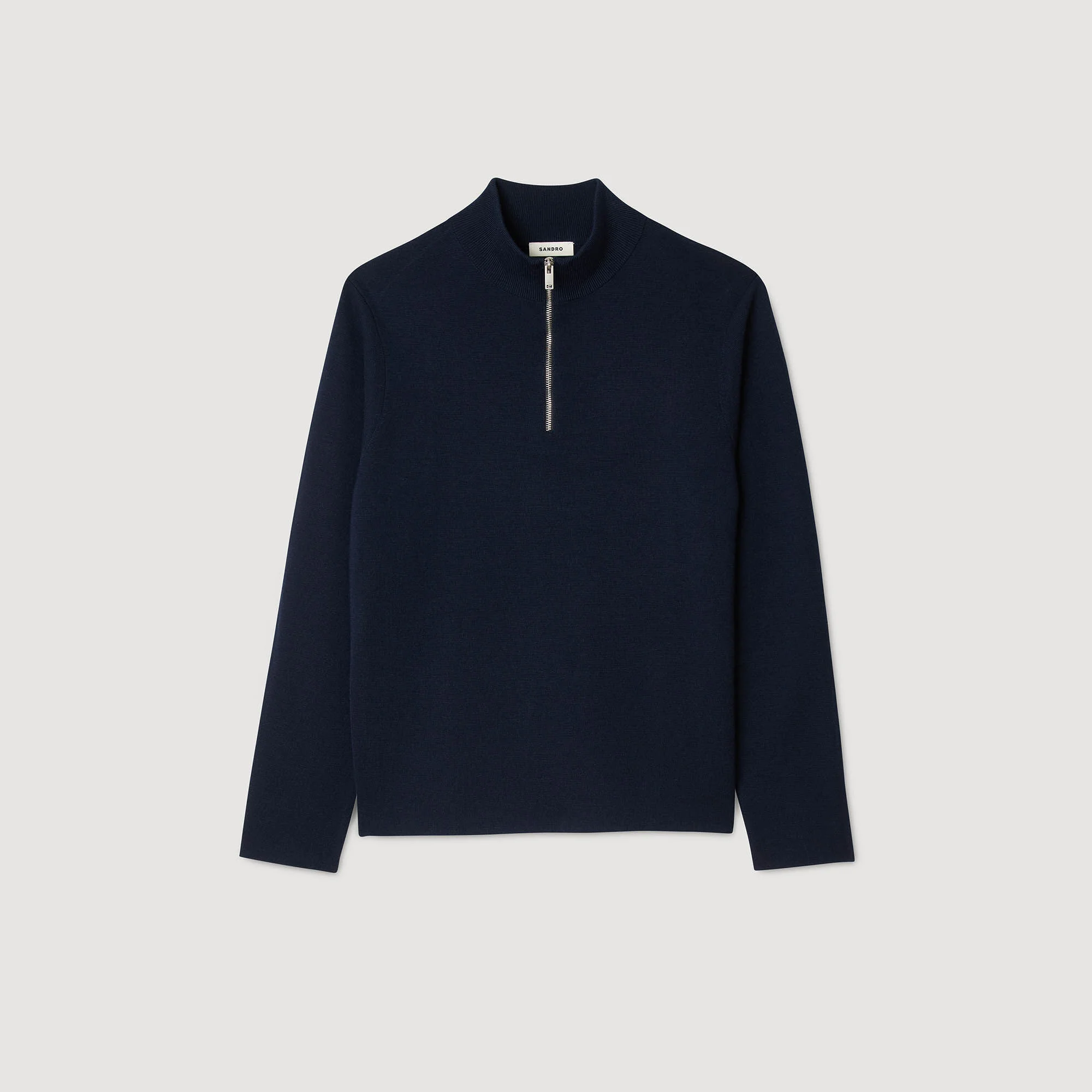 WOOL SWEATER WITH ZIPPED COLLAR - 1