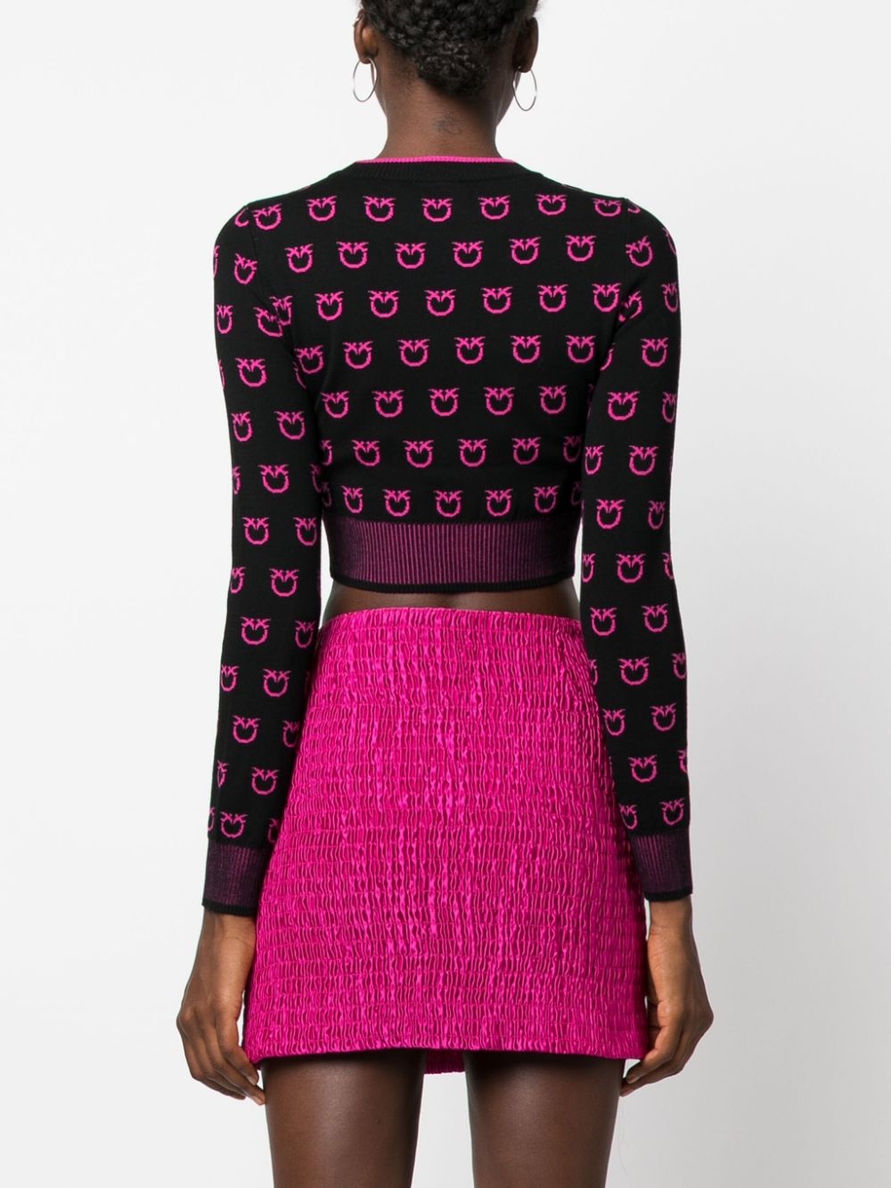 intarsia-knit cropped jumper - 4
