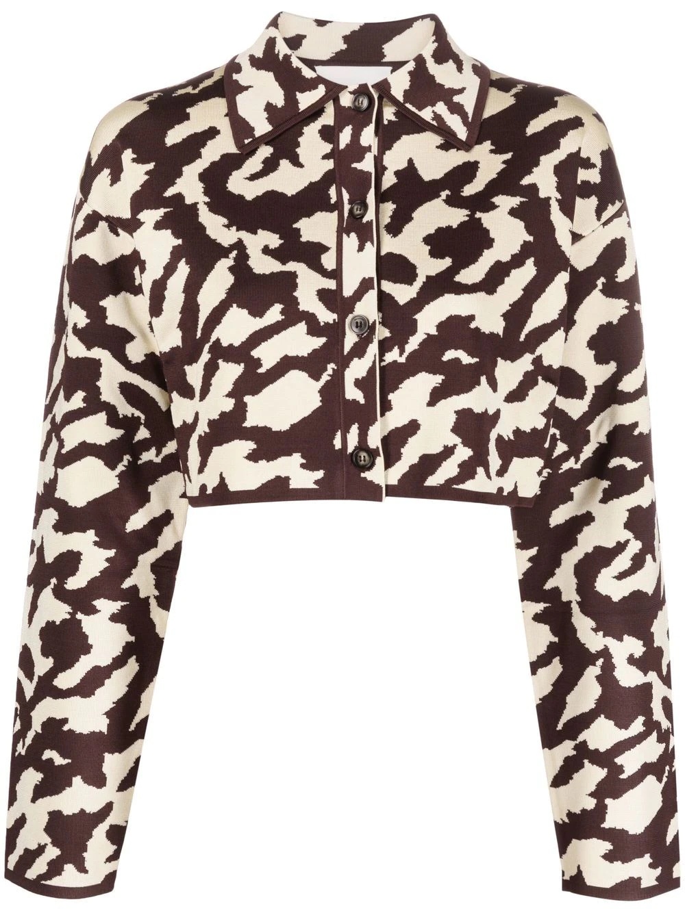 animal-print cropped jacket - 1