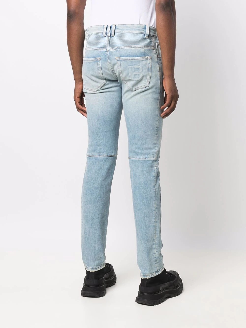 multi-cuts ribbed tapered jeans - 4