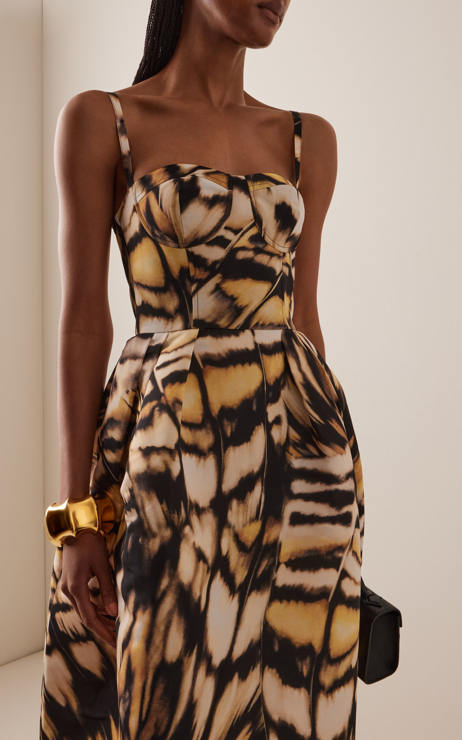 Faille Bustier Midi Dress print - 3