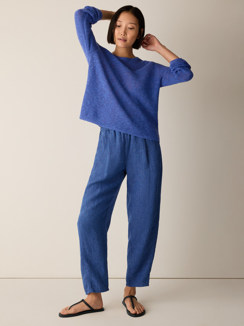 Organic Linen Cotton Slub Crew Neck Top 3