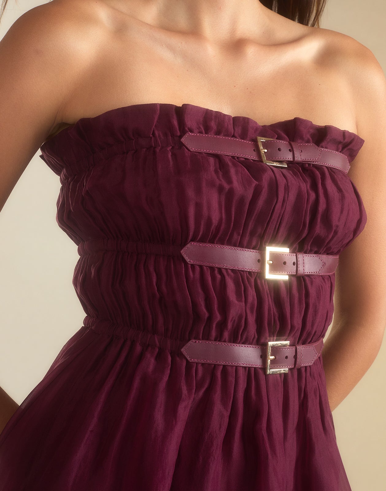 Buckle Up Silk Organza Dress - 8