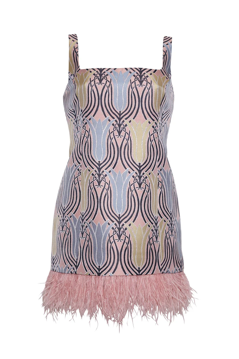 Carlie Mini Dress An Entrance-Making Mini Jacquard Dress - 1