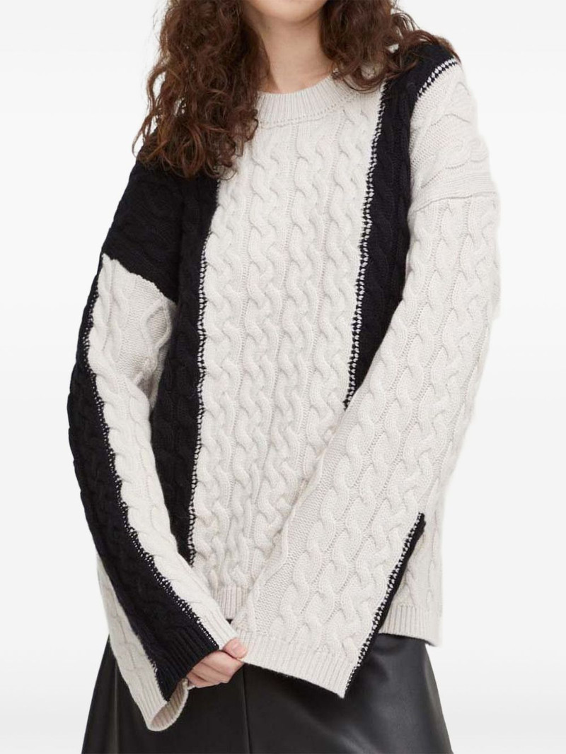 cable knit panelled sweater 1
