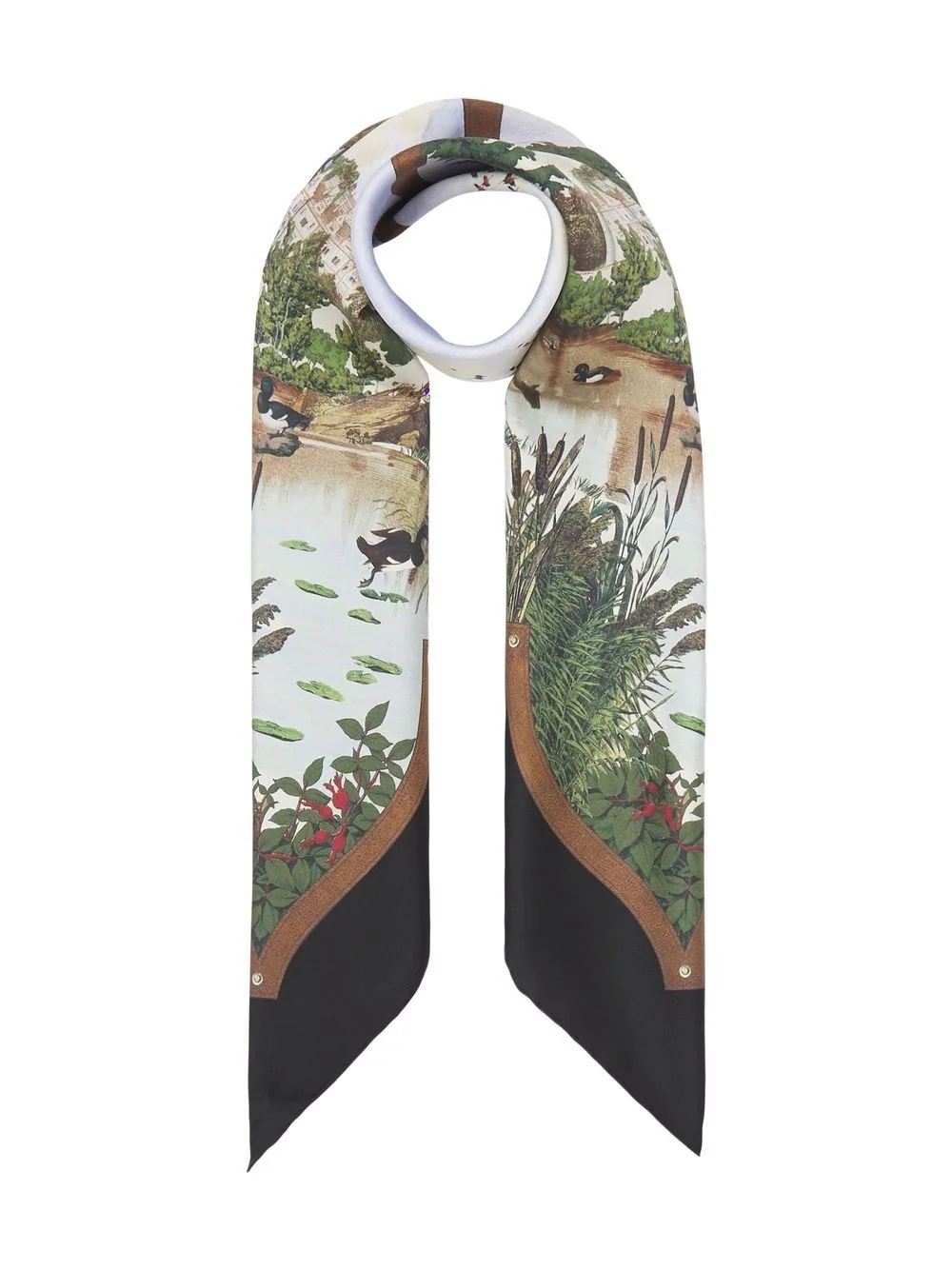 archive-print silk scarf - 4