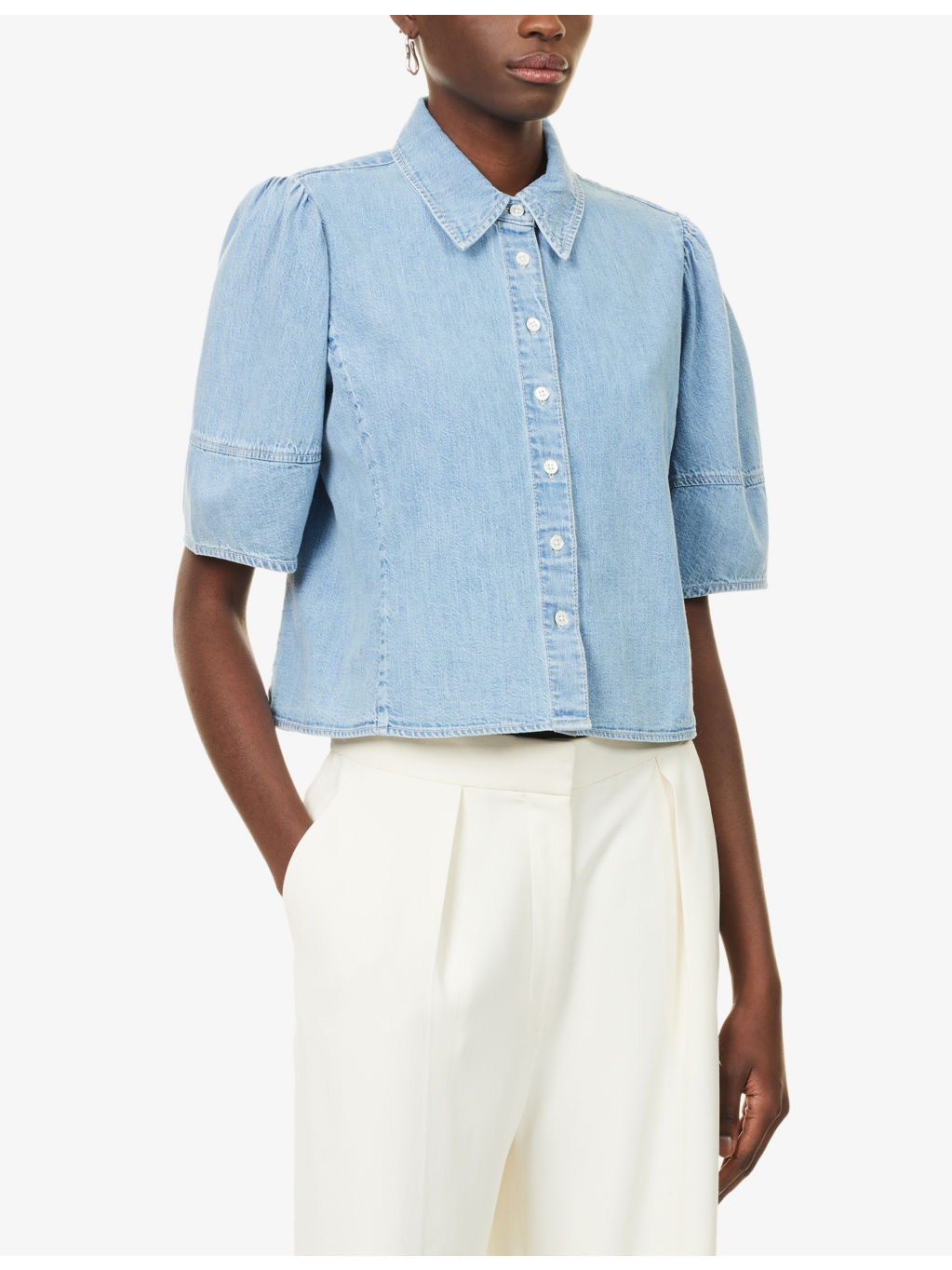 The Lantern Denim Blouse - 3