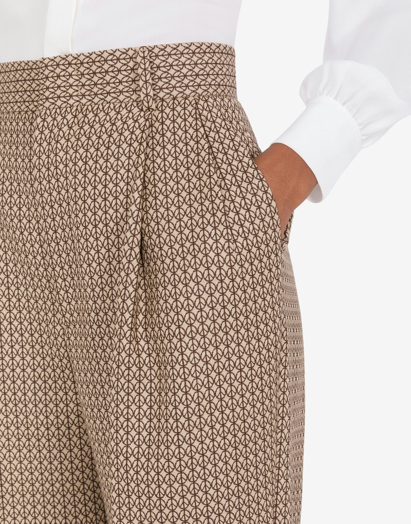 TROUSERS IN JACQUARD WOOL PEACE 5