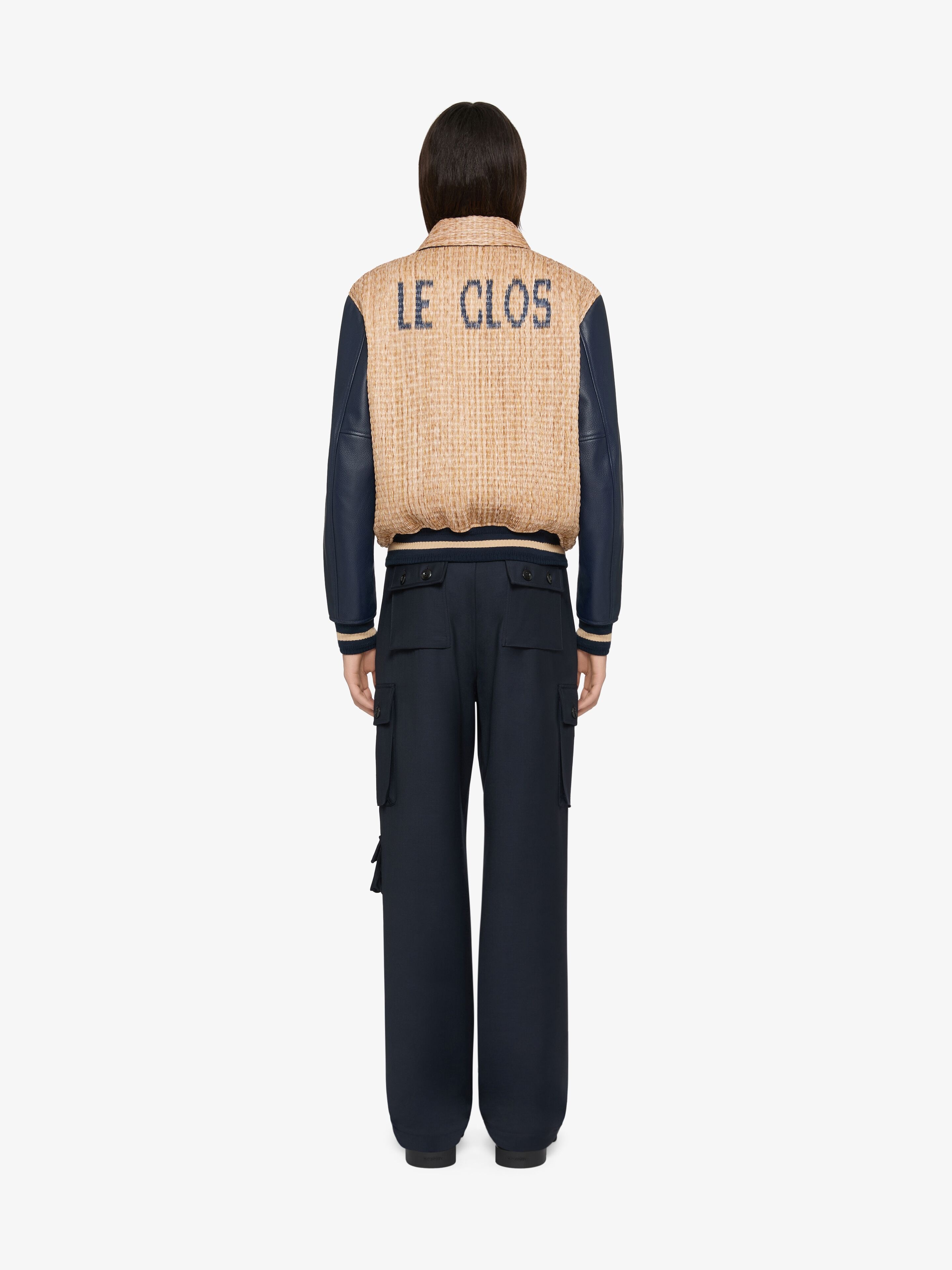 LE CLOS VARSITY JACKET IN RAFFIA AND LEATHER - 3