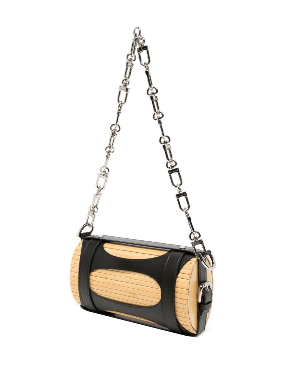 logo-embossed bamboo crossbody bag - 3