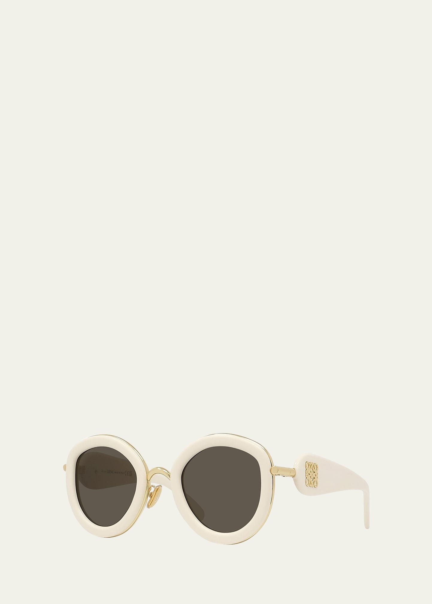 Golden Anagram Acetate Round Sunglasses - 2