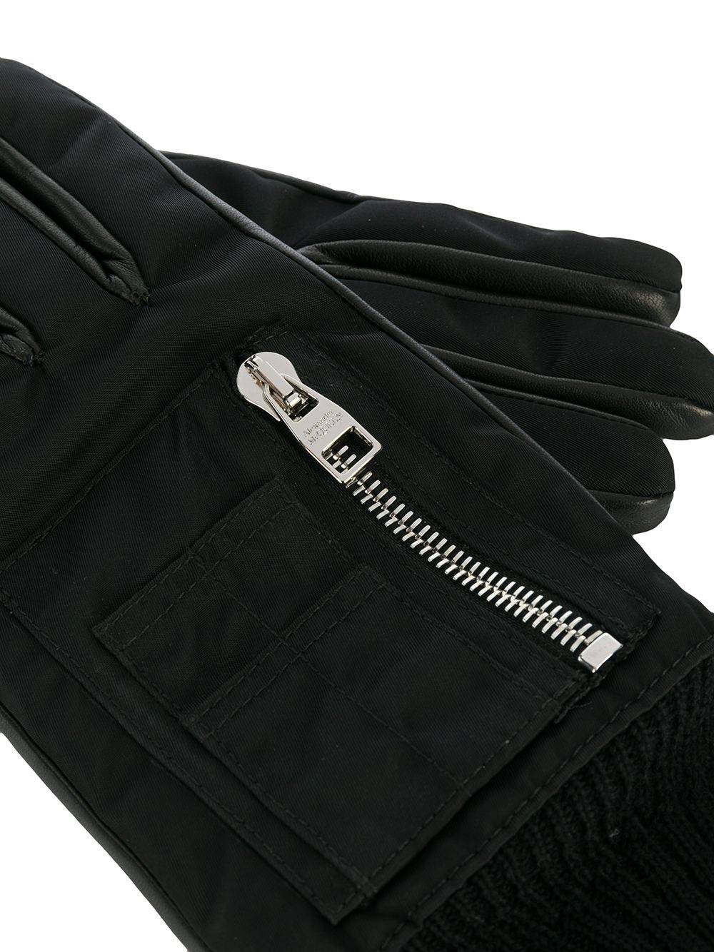 zipped pocket leather gloves - 2