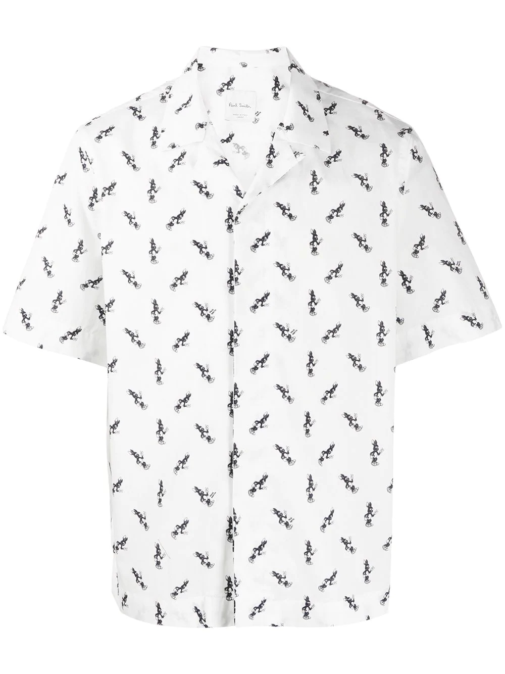 rabbit-print bowling shirt - 1