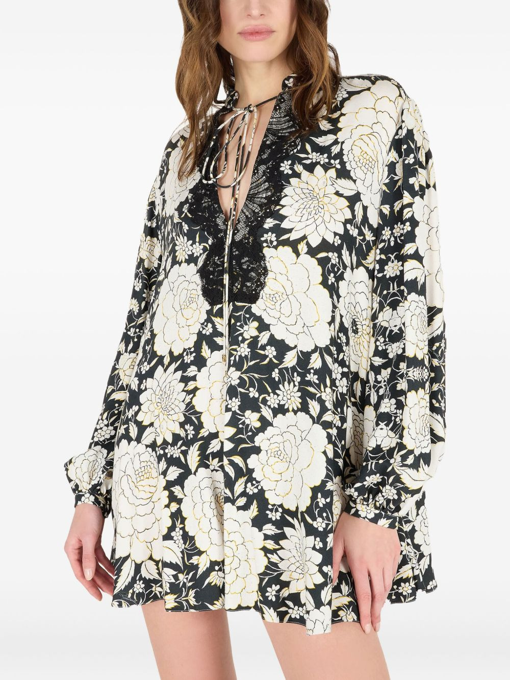 floral-print mini dress - 4