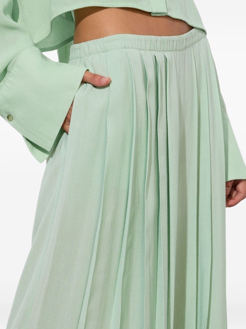 pleated wide-leg trousers - 5