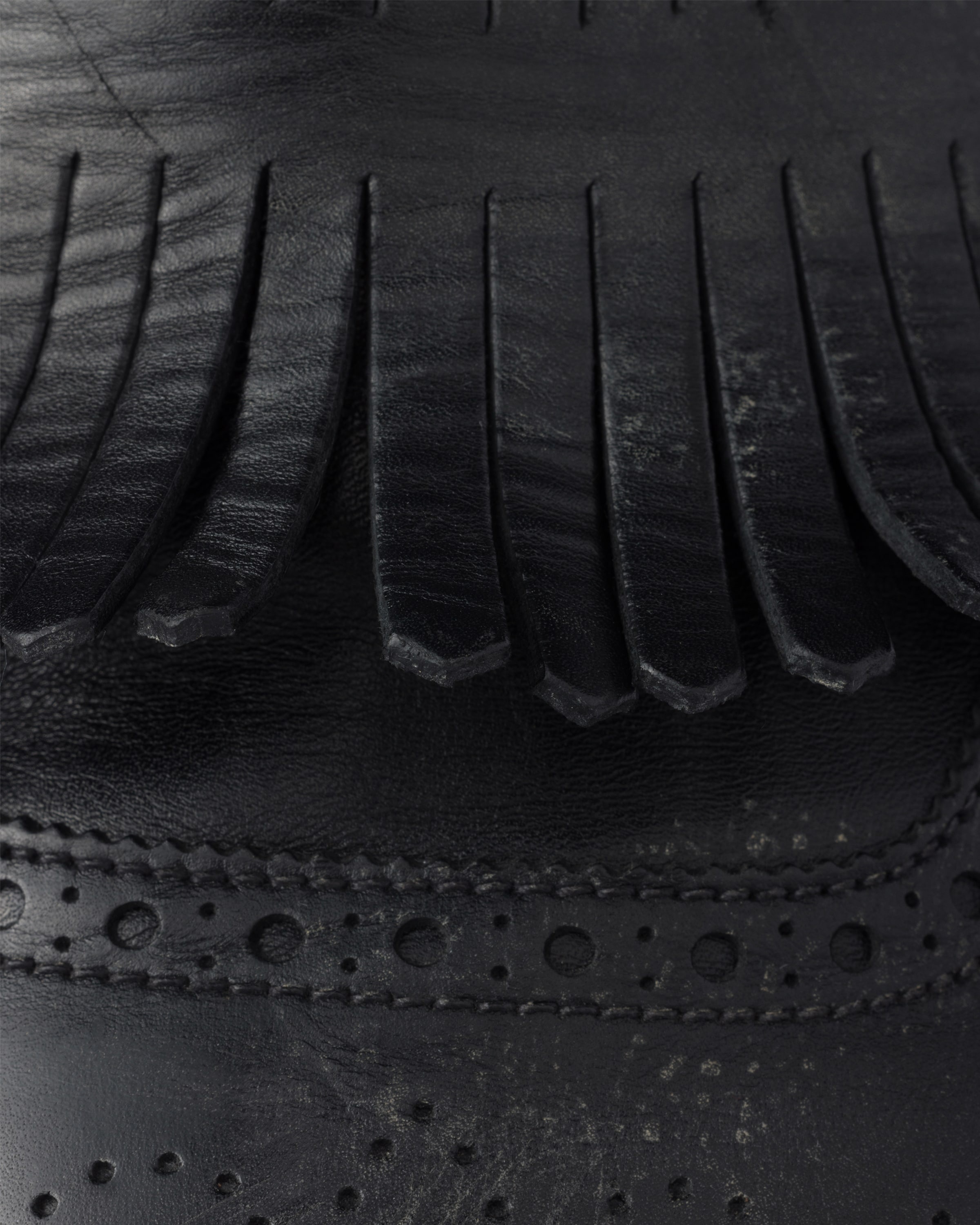 Shuffle antiqued leather mules with buckled strap and fringe - 7