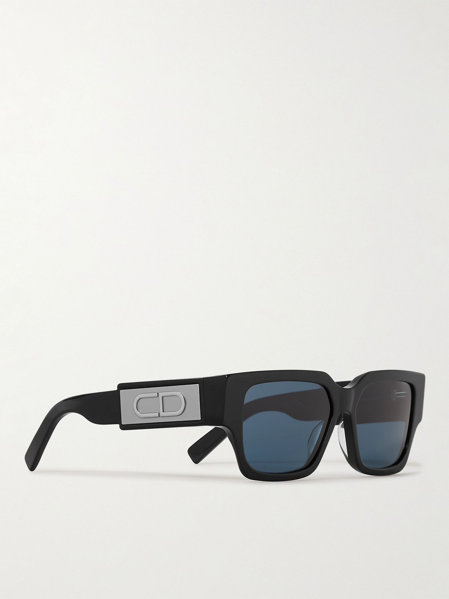 CD SU Square-Frame Acetate and Silver-Tone Sunglasses Black - 3