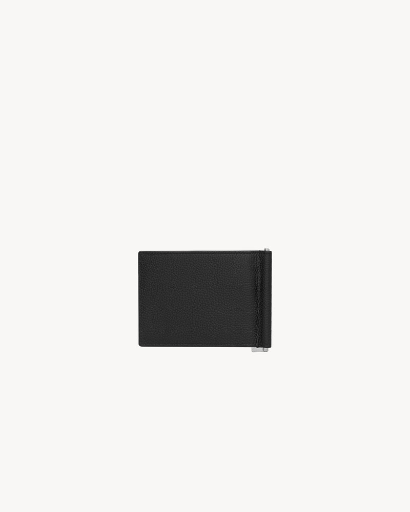 SAINT LAURENT CASSANDRE SHADOW SAINT LAURENT BILL CLIP WALLET IN GRAINED LEATHER outlook