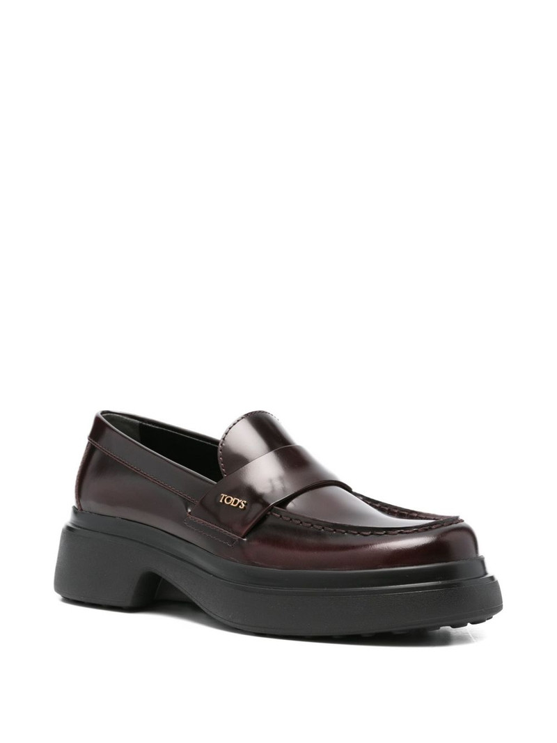Tod's leather platform loafers outlook
