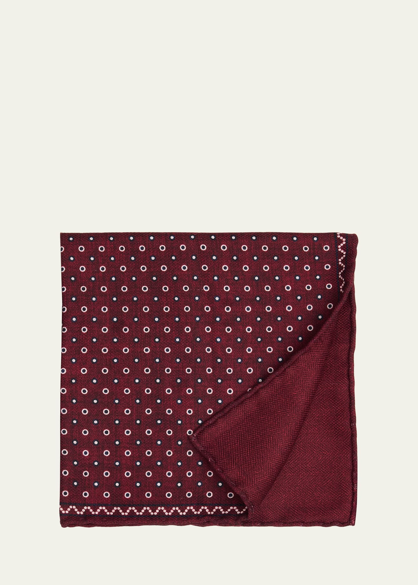 Men's Polka Dot-Print Silk Pocket Square - 1