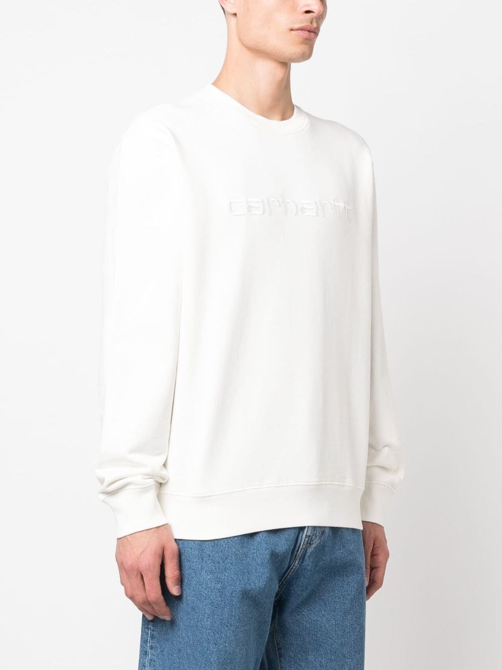 embroidered-logo cotton jumper - 3