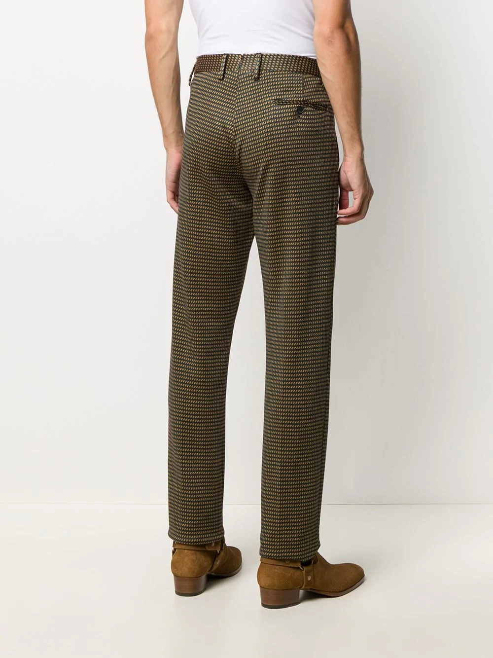 micro-motif tapered trousers - 4