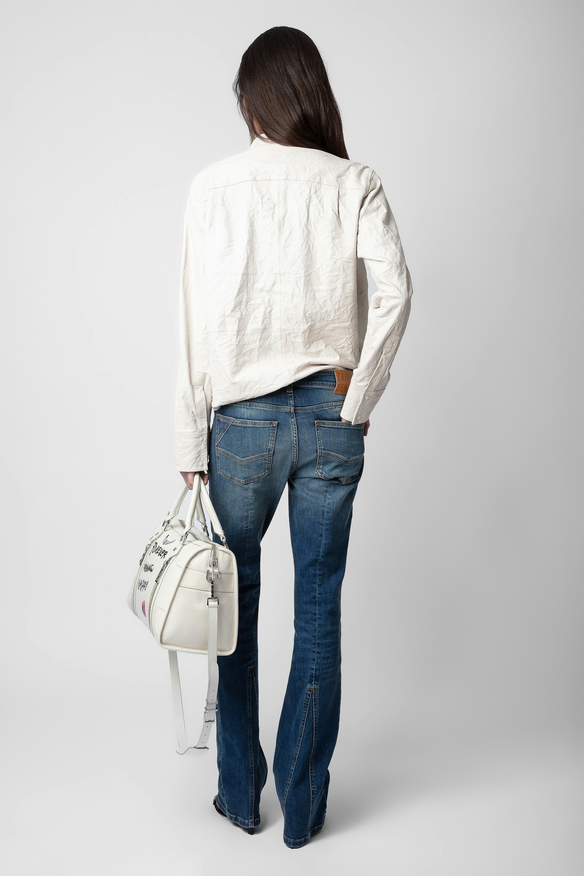 Zadig & Voltaire Chic Crinkled Leather Shirt | REVERSIBLE