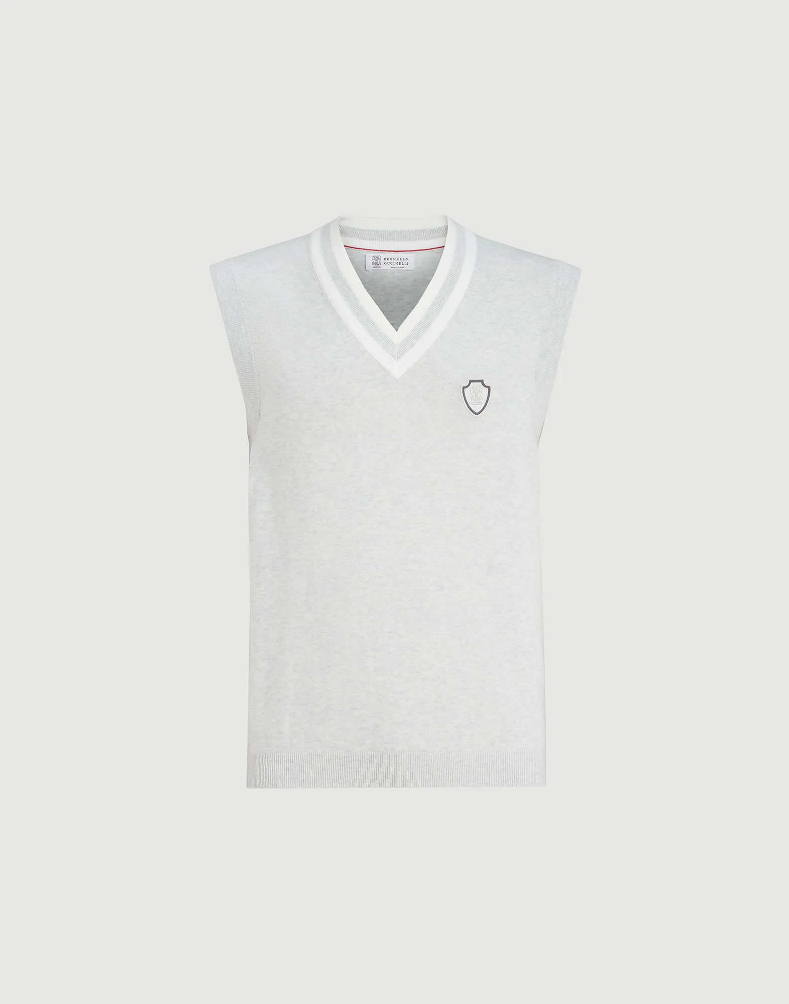 Cotton knit vest with logo - 1