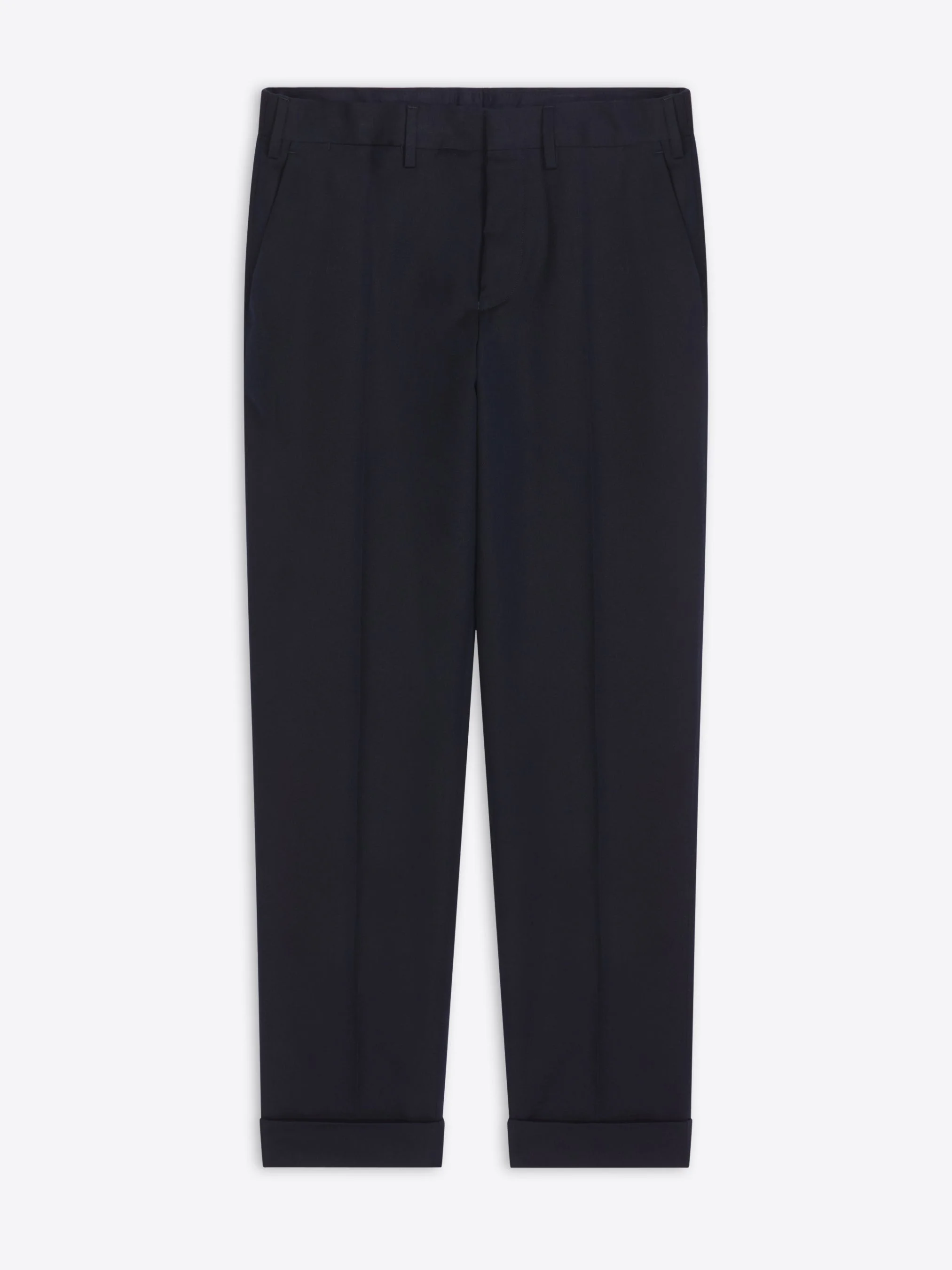 CUFFED COTTON WOOL PANTS - 1