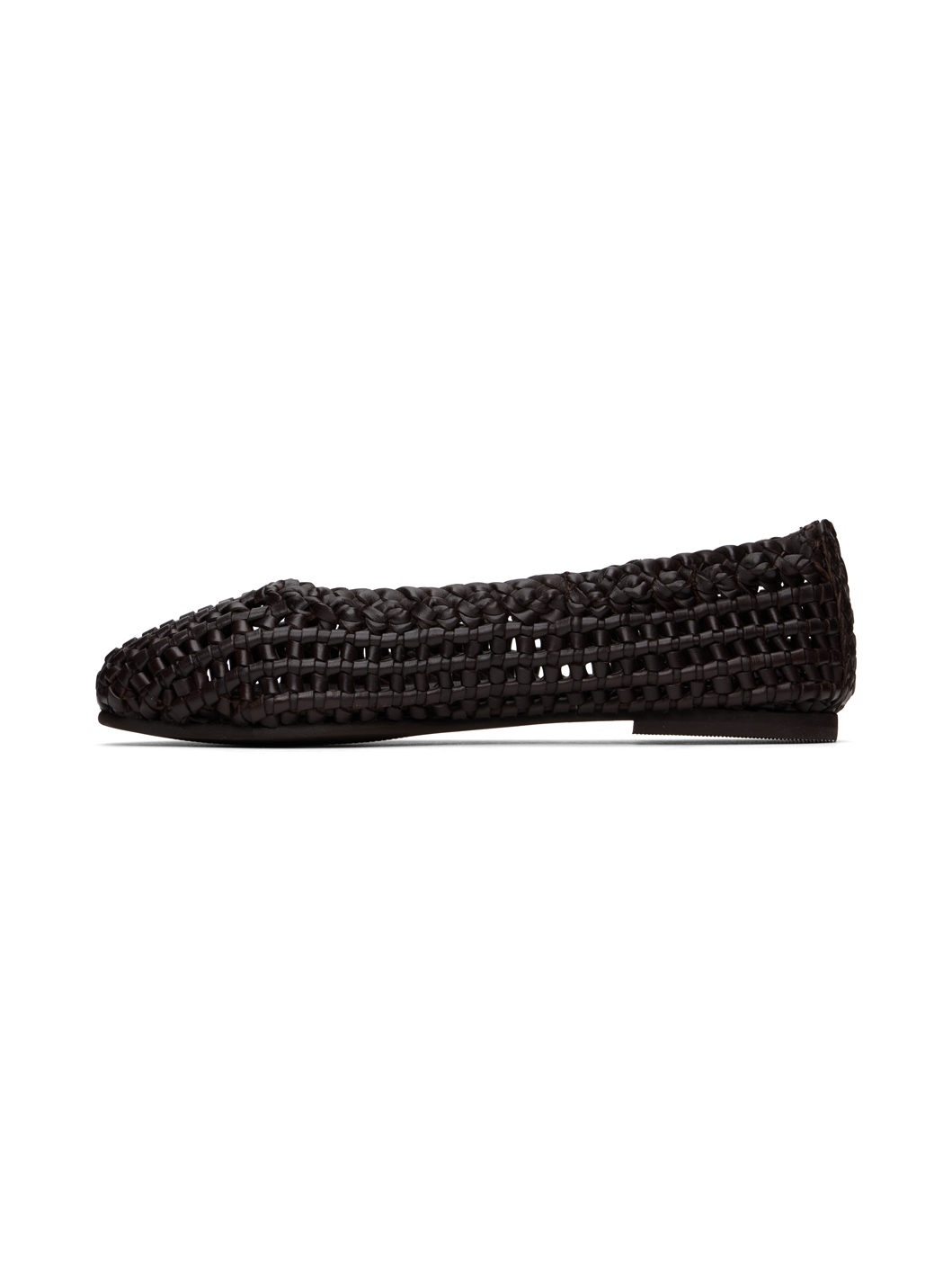 Brown Macrame Mesh Ballerina Flats - 3