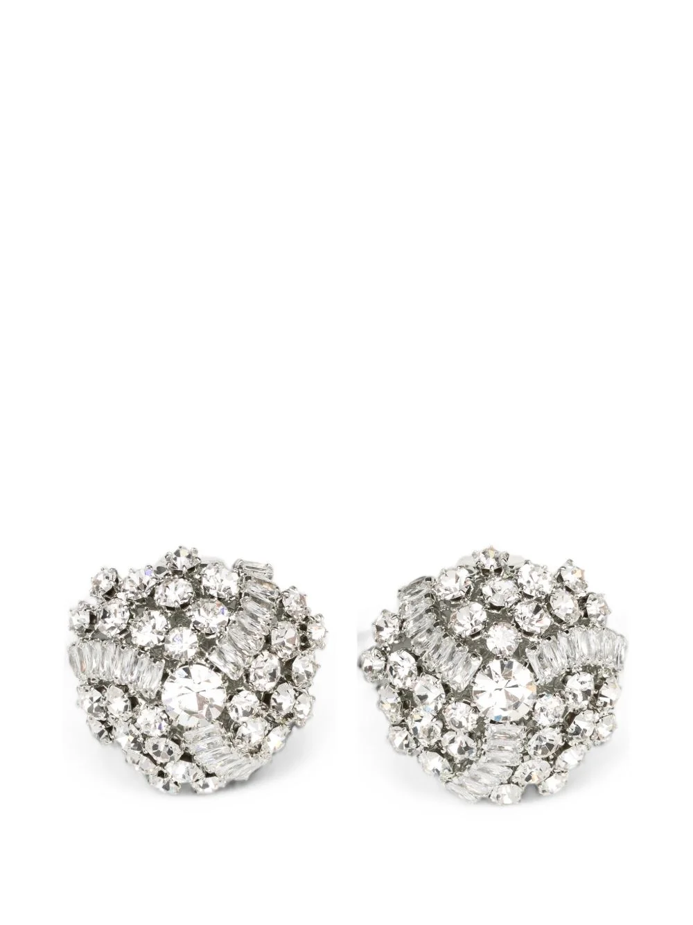 crystal-embellished clip-on earrings - 1