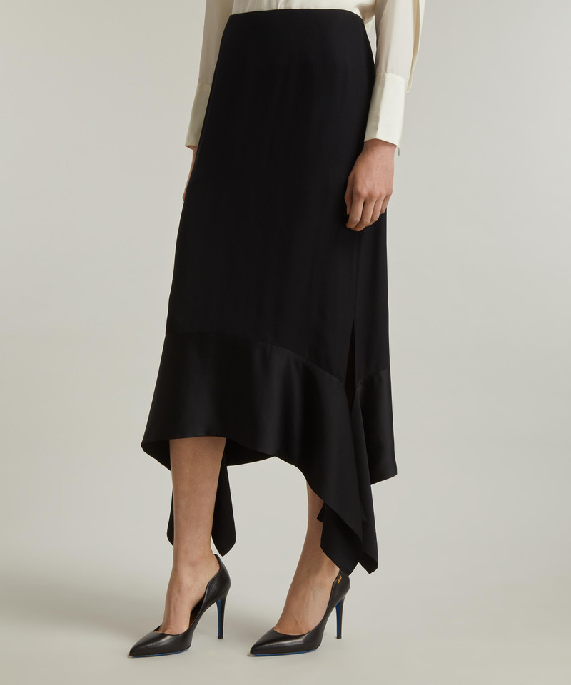 Satin-Sash Crepe Skirt 3