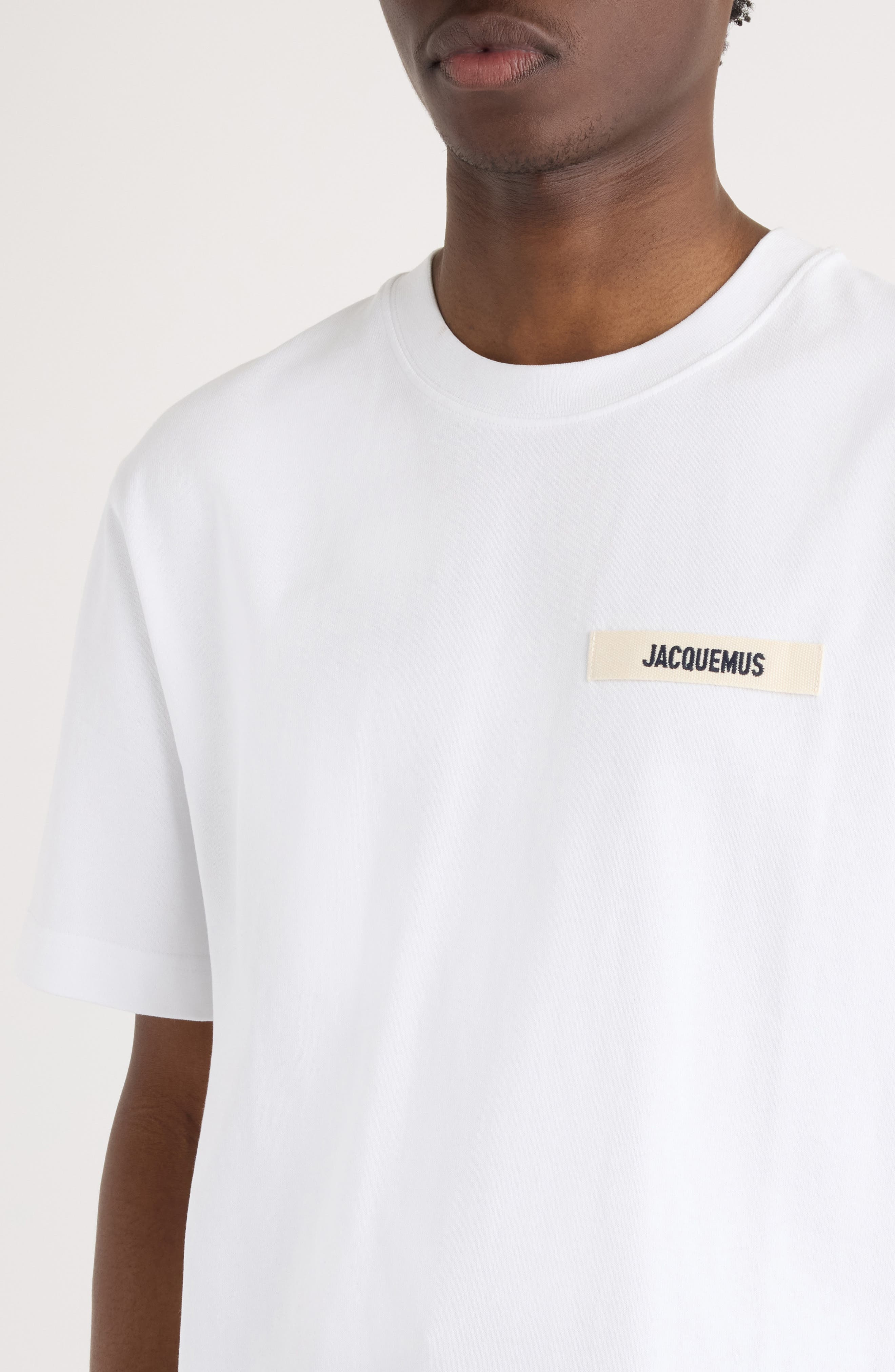 Jacquemus Le T-Shirt Gros Grain Cotton T-Shirt in White at Nordstrom - 5