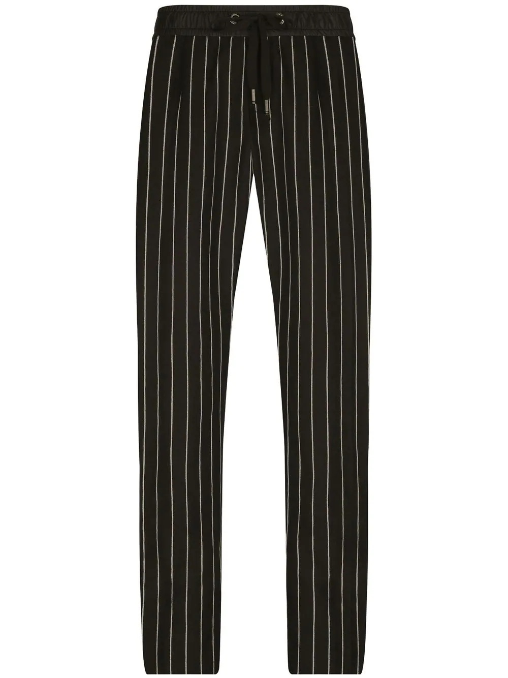 pinstripe cotton-linen track trousers - 1