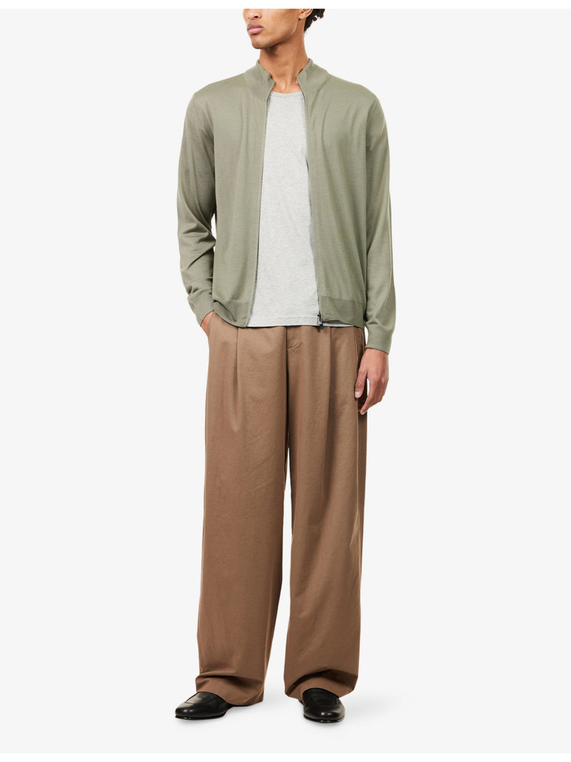 CORNELIANI Funnel-Neck Zip-Up Wool Jumper outlook